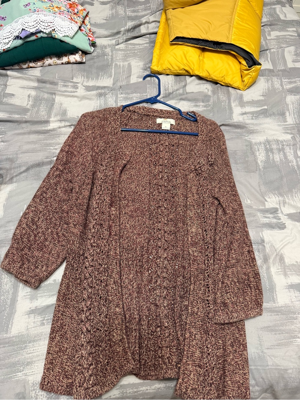 Cozy Knit Open-Front Cardigan Sweater - Dusty Rose